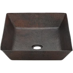Premier Copper Products 20" Rectangle Copper Bathroom Sink, Oil Rubbed Bronze, VREC2014DB