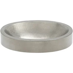 Premier Copper Products 17" Oval Copper Bathroom Sink, Nickel, VO17SKEN