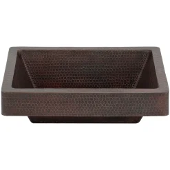 Premier Copper Products 17" Rectangle Copper Bathroom Sink, Oil Rubbed Bronze, VREC17SKDB