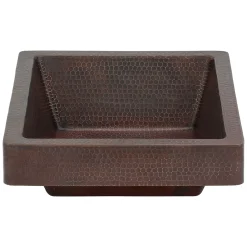 Premier Copper Products 17" Rectangle Copper Bathroom Sink, Oil Rubbed Bronze, VREC17SKDB