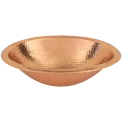 Premier Copper Products 17" Oval Copper Bathroom Sink, Polished Copper, LO17RPC