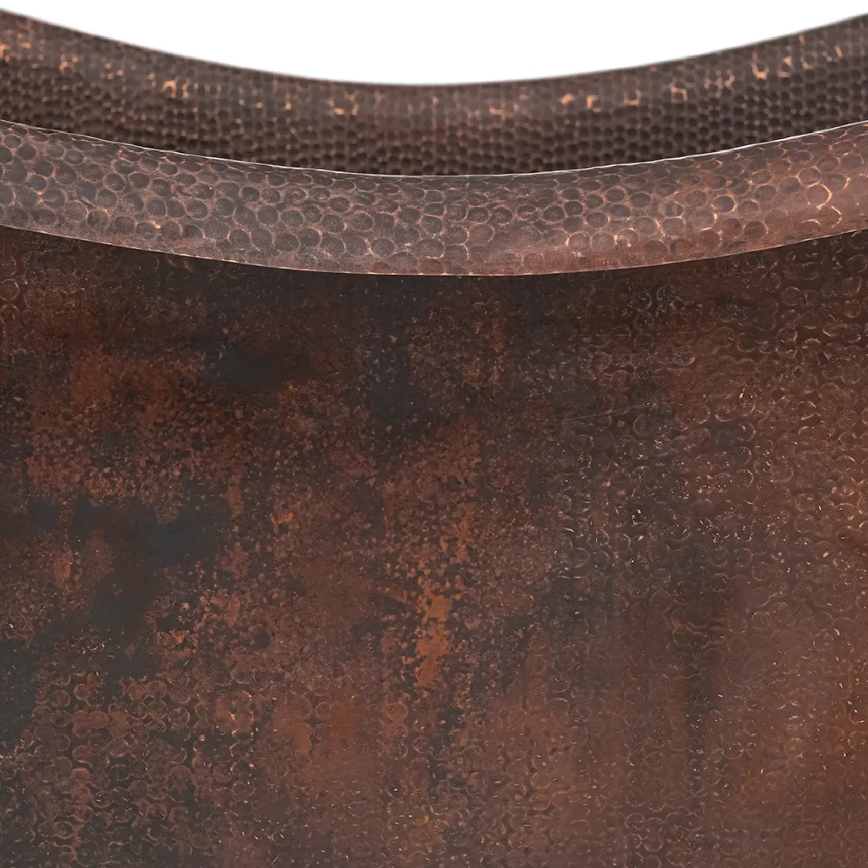 Premier Copper Products 67" Hammered Copper Double Slipper Bathtub With Rings, BTDR67DB