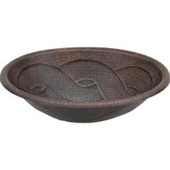 Premier Copper Products 19" Oval Copper Bathroom Sink, Oil Rubbed Bronze, LO19RBDDB
