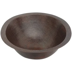 Premier Copper Products 19" Oval Copper Bathroom Sink, Oil Rubbed Bronze, LO19FDB