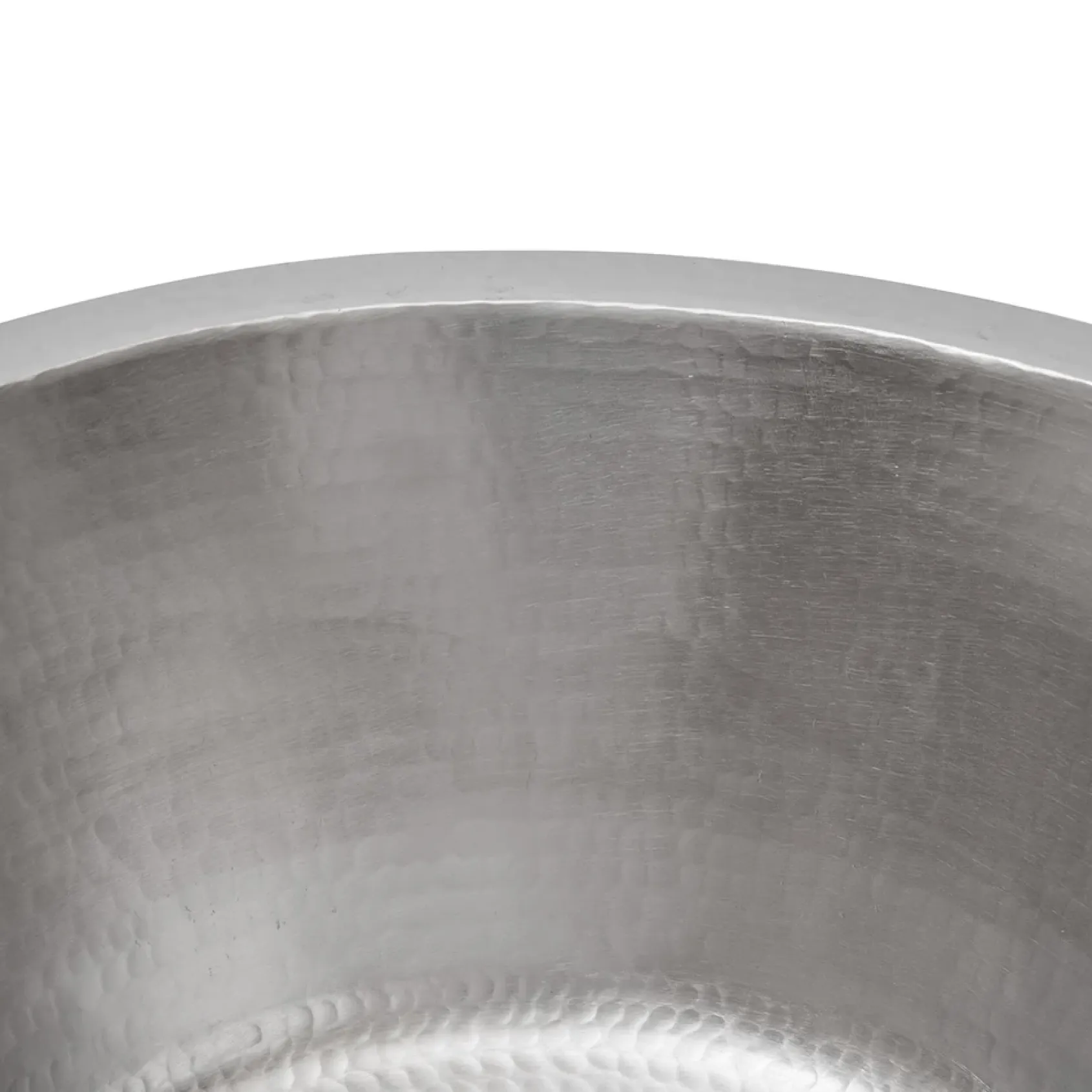 Premier Copper Products 16" Round Hammered Copper Prep Bar Sink in Nickel w/ 3.5" Drain Opening, Matching Drain and Accessories, BSP5_BR16EN3-G