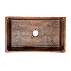 Premier Copper Products 30" Copper Kitchen Sink, Oil Rubbed Bronze, KSDB30199