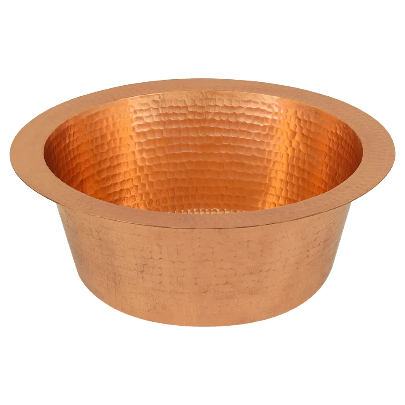 Premier Copper Products 12" Round Hammered Copper Bar Sink with 2" Drain Opening in Polished Copper, Matching Drain and Accessories, BSP5_BR12PC2-B