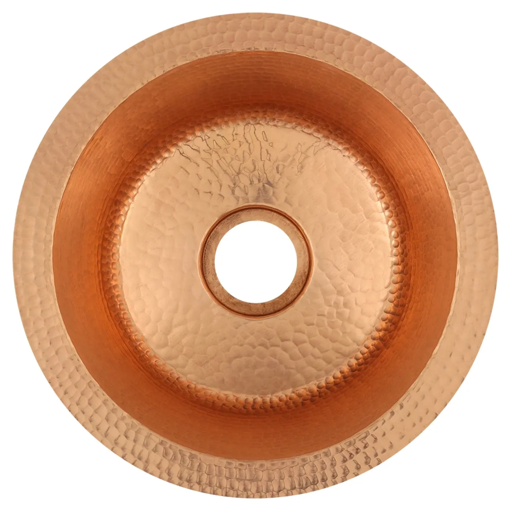 Premier Copper Products 12" Round Hammered Copper Bar Sink with 2" Drain Opening in Polished Copper, Matching Drain and Accessories, BSP5_BR12PC2-B