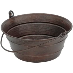 Premier Copper Products 16" Round Vessel - Above Counter Copper Bathroom Sink, Oil Rubbed Bronze, 16 Gauge, VR16BUDB