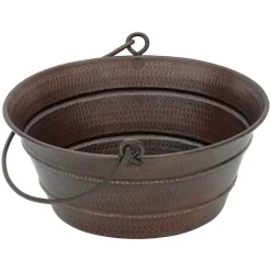 Premier Copper Products 16" Round Vessel - Above Counter Copper Bathroom Sink, Oil Rubbed Bronze, 16 Gauge, VR16BUDB