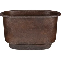 Premier Copper Products 47" Hammered Copper Freestanding Bathtub, Oil Rubbed Bronze, BTM47DB