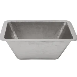 Premier Copper Products 17" Rectangle Copper Bar Sink in Nickel w/ 2" Drain Opening, Matching Drain and Accessories, BSP5_BRECEN2-B