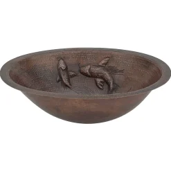 Premier Copper Products 19" Oval Copper Bathroom Sink, Oil Rubbed Bronze, LO19FKOIDB