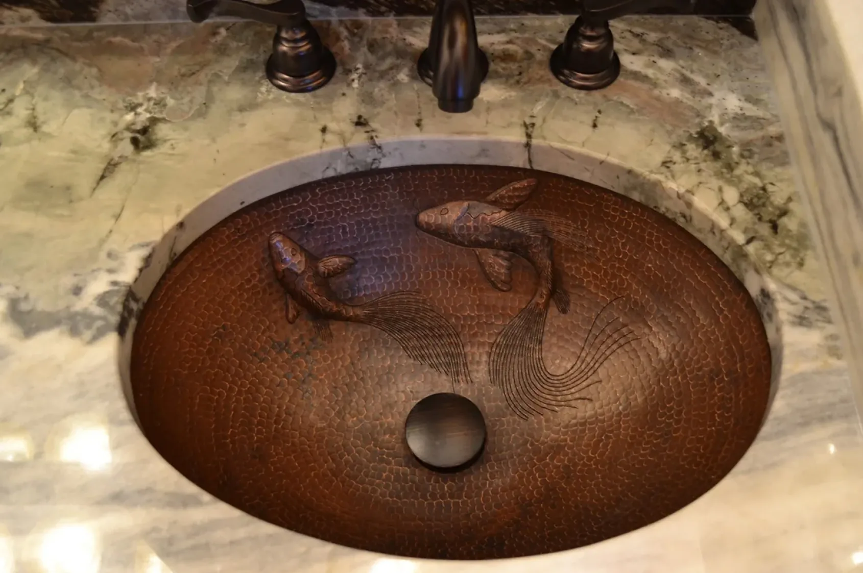Premier Copper Products 19" Oval Copper Bathroom Sink, Oil Rubbed Bronze, LO19FKOIDB