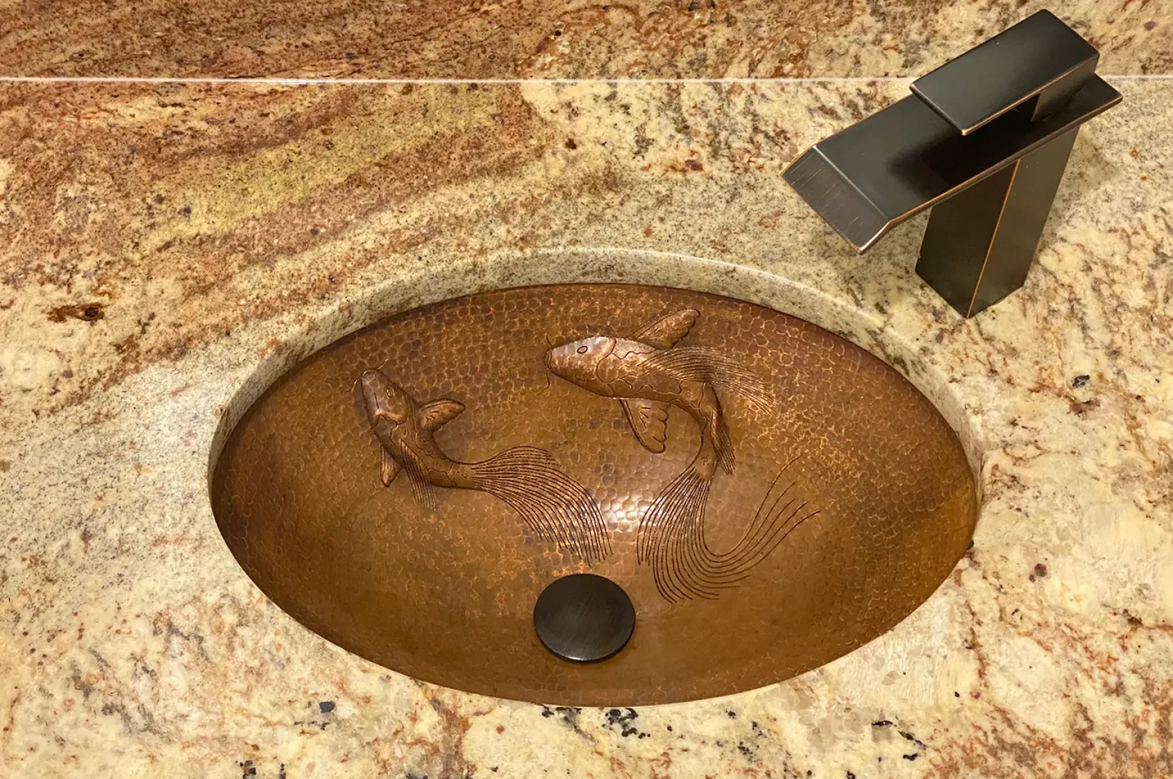 Premier Copper Products 19" Oval Copper Bathroom Sink, Oil Rubbed Bronze, LO19FKOIDB