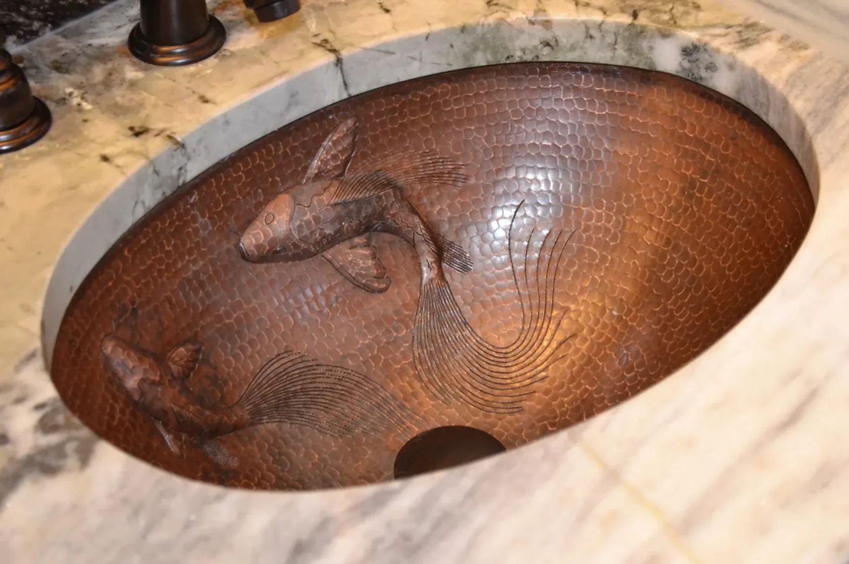 Premier Copper Products 19" Oval Copper Bathroom Sink, Oil Rubbed Bronze, LO19FKOIDB