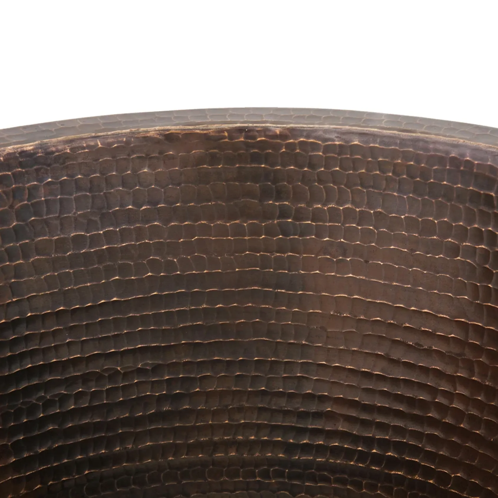 Premier Copper Products 16" Round Hammered Copper Prep Bar Sink w/ 3.5" Drain Opening, Matching Drain and Accessories, Oil Rubbed Bronze, BSP5_BR16DB3-G