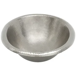 Premier Copper Products 17" Oval Copper Bathroom Sink, Nickel, LO17REN