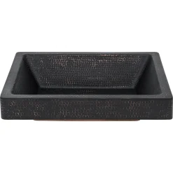 Premier Copper Products 19" x 16" Rectangle Vessel - Above Counter Copper Bathroom Sink, Glazed Black, 17 Gauge, VREC19SKBLK