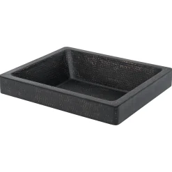 Premier Copper Products 19" x 16" Rectangle Vessel - Above Counter Copper Bathroom Sink, Glazed Black, 17 Gauge, VREC19SKBLK