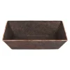 Premier Copper Products 15" x 11" Rectangle Vessel - Above Counter Terra Firma Copper Bathroom Sink, Dark Brown, 10 Gauge, TFVREC15DB