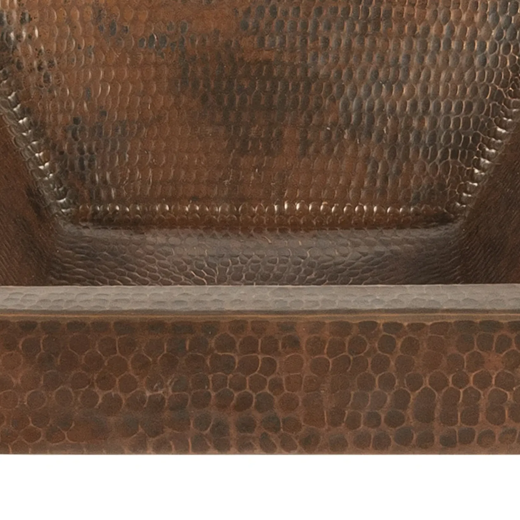 Premier Copper Products 15" Square Skirted Vessel Hammered Copper Bathroom Sink, Matching Drain and Accessories, Oil Rubbed Bronze, BSP5_VSQ15SKDB-P