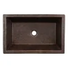 Premier Copper Products 22" x 14" Rectangle Dual - Undermount or Drop In Terra Firma Copper Bathroom Sink, Dark Brown, 10 Gauge, TFLREC22DB