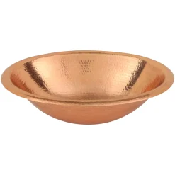 Premier Copper Products 19" Oval Copper Bathroom Sink, Polished Copper, LO19RPC