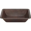 Premier Copper Products 19" Rectangle Copper Bathroom Sink, Oil Rubbed Bronze, LREC19DB