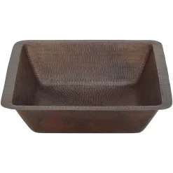 Premier Copper Products 19" Rectangle Copper Bathroom Sink, Oil Rubbed Bronze, LREC19DB