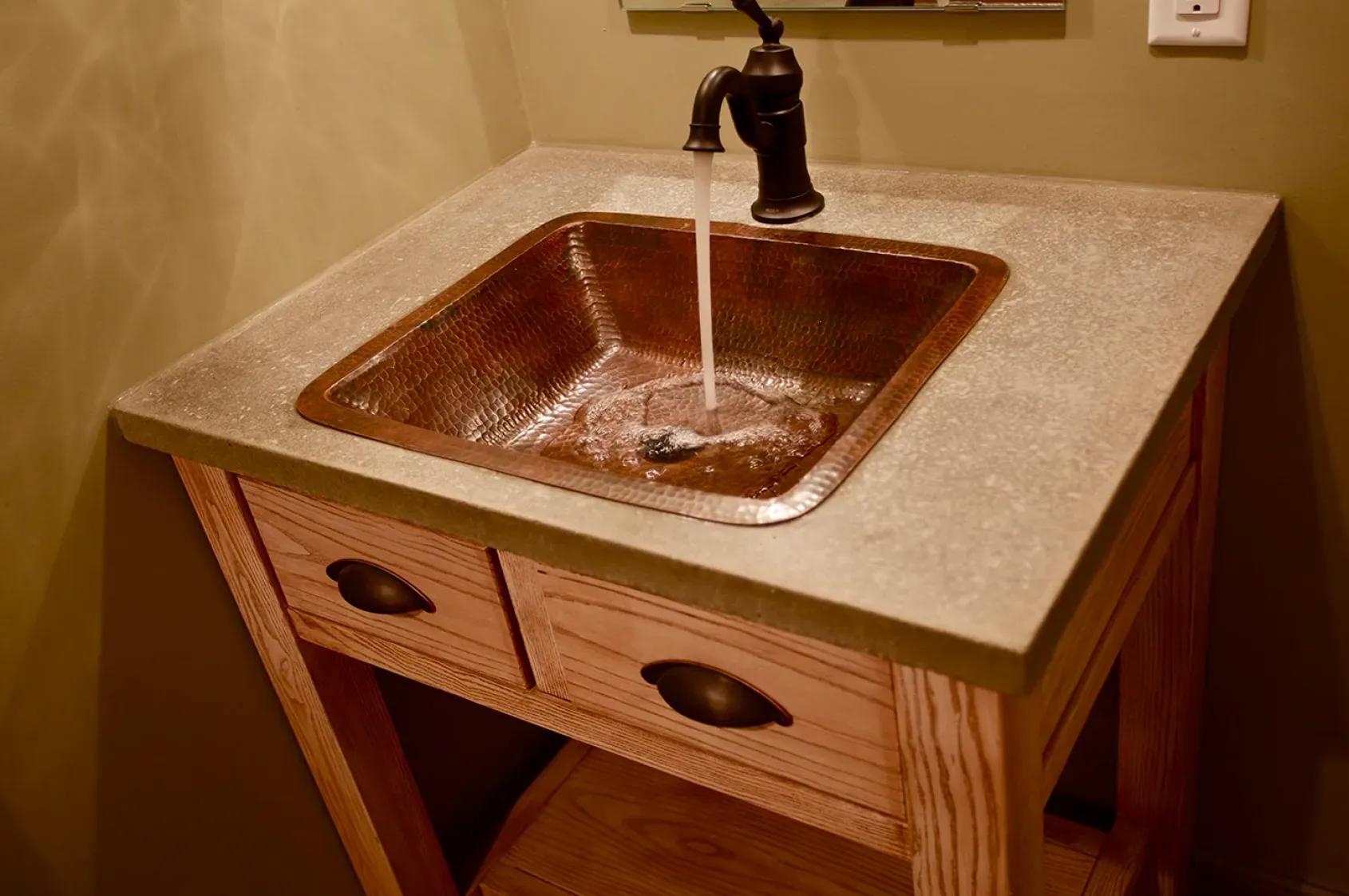 Premier Copper Products 19" Rectangle Copper Bathroom Sink, Oil Rubbed Bronze, LREC19DB