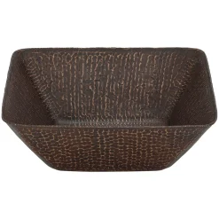 Premier Copper Products 15" Square Copper Bathroom Sink, Oil Rubbed Bronze, VSQ14BDB