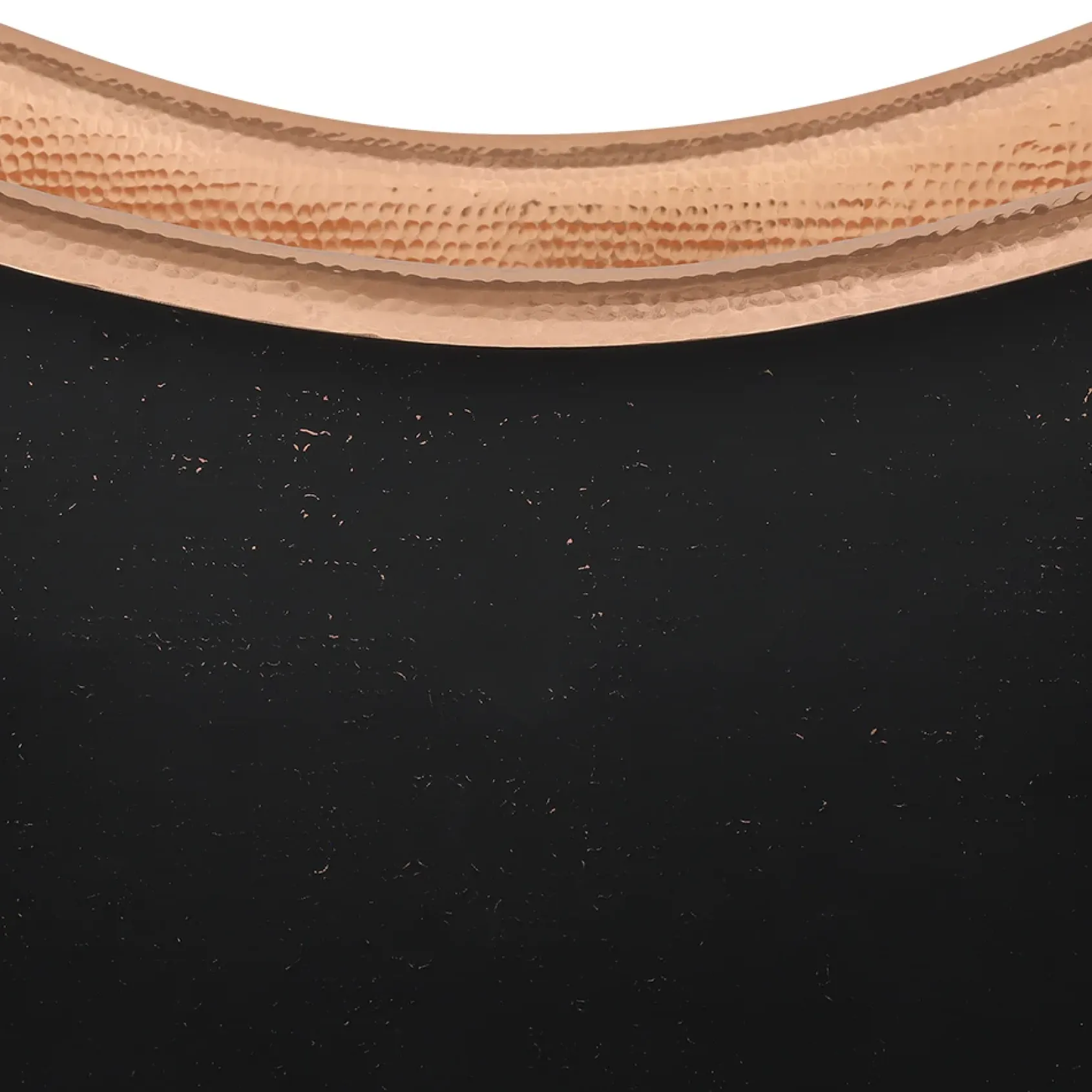 Premier Copper Products 67" Hammered Copper Freestanding Bathtub, Glazed Black with Polished Copper, BTDR67BLKP