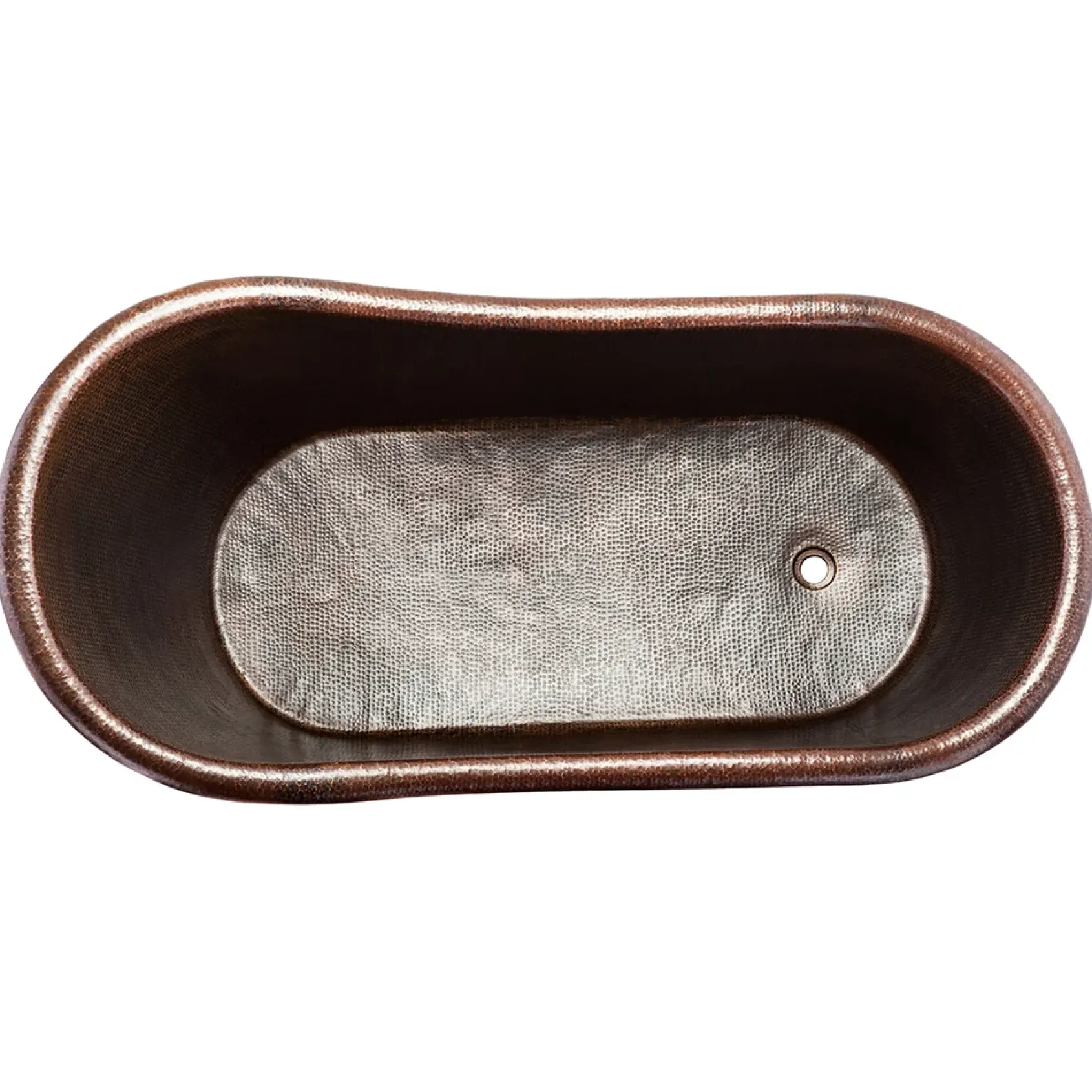 Premier Copper Products 67" Hammered Copper Single Slipper Bathtub and Drain Package, Oil Rubbed Bronze, BSP5_BTS67DB