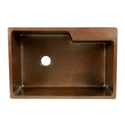 Premier Copper Products 33" Copper Kitchen Sink, Oil Rubbed Bronze, KSFDB33229