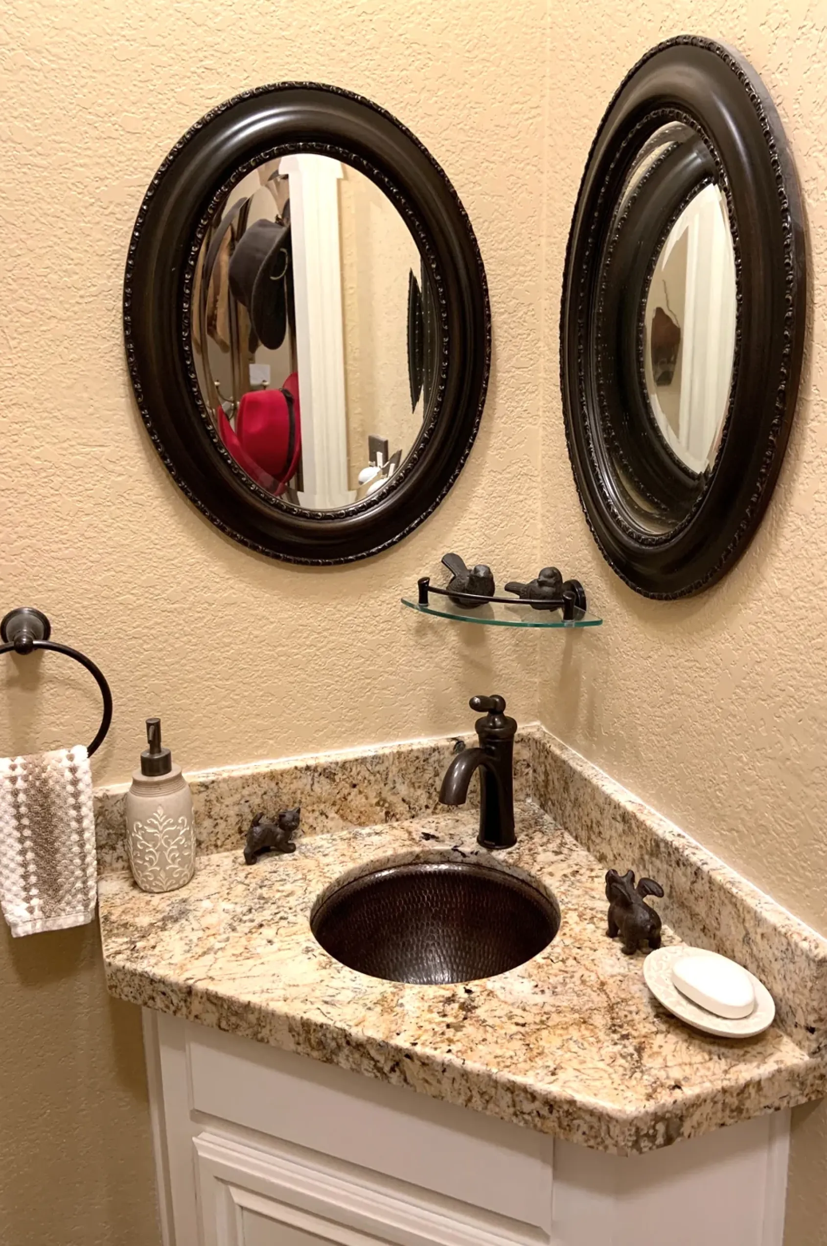 Premier Copper Products 12" Round Copper Bathroom Sink, Oil Rubbed Bronze, LR12RDB