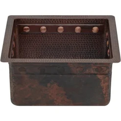 Premier Copper Products 16" Copper Bar/Prep Sink, Oil Rubbed Bronze, BREC16DBBS