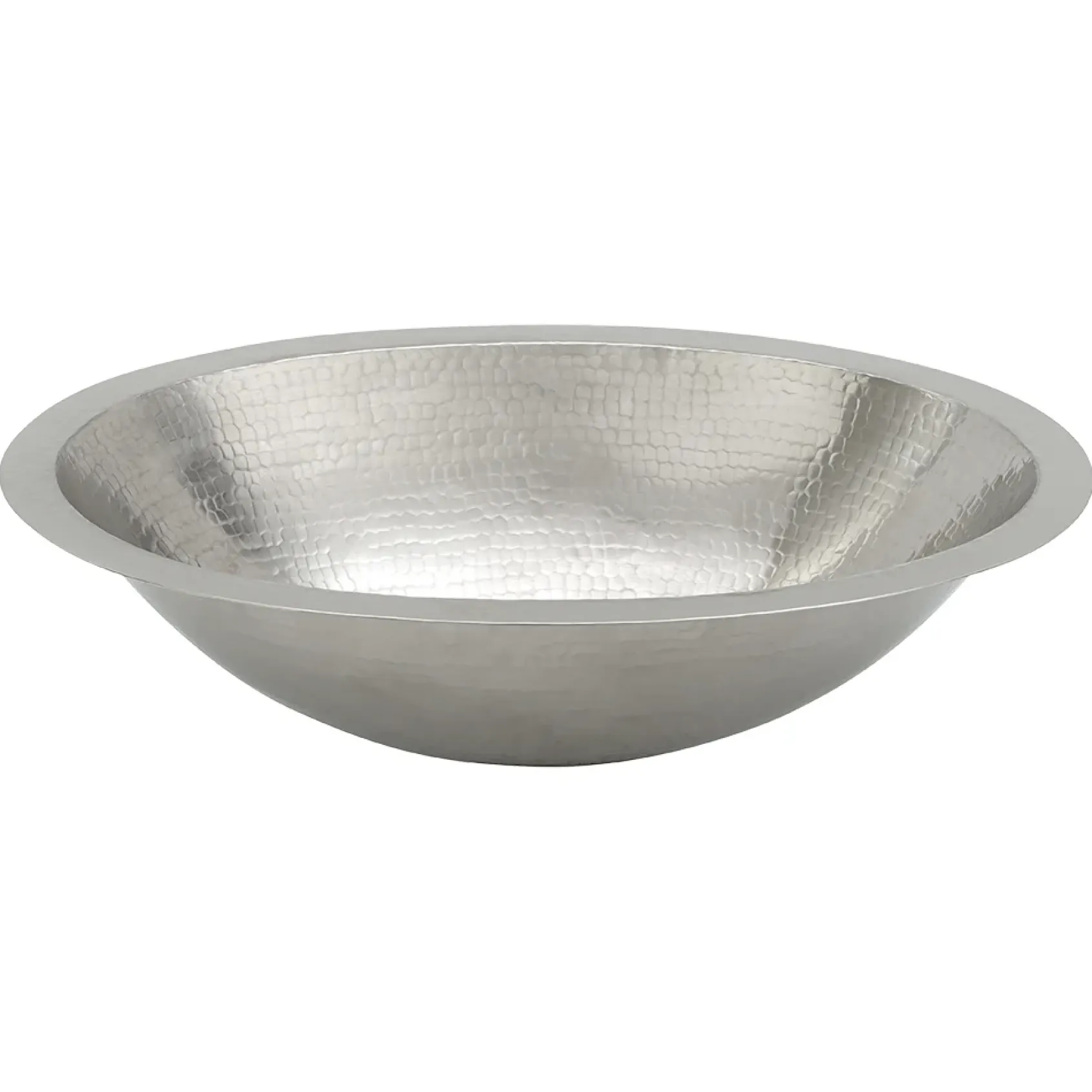 Premier Copper Products 19" Oval Copper Bathroom Sink, Nickel, LO19FEN