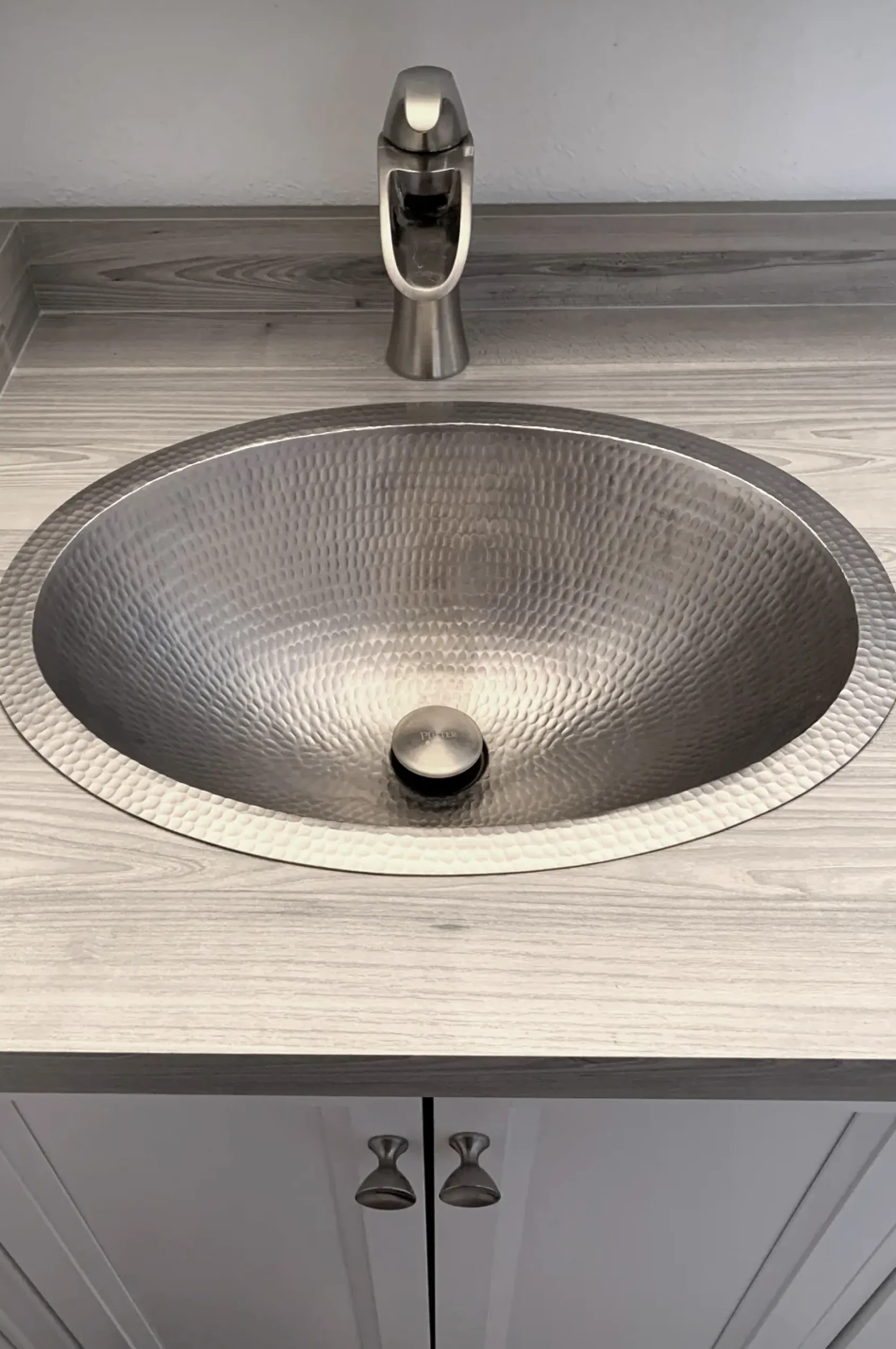 Premier Copper Products 19" Oval Copper Bathroom Sink, Nickel, LO19FEN