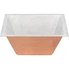 Premier Copper Products 15" Square Copper Bar/Prep Sink, Glazed White, 16 Gauge, BS15WHT2