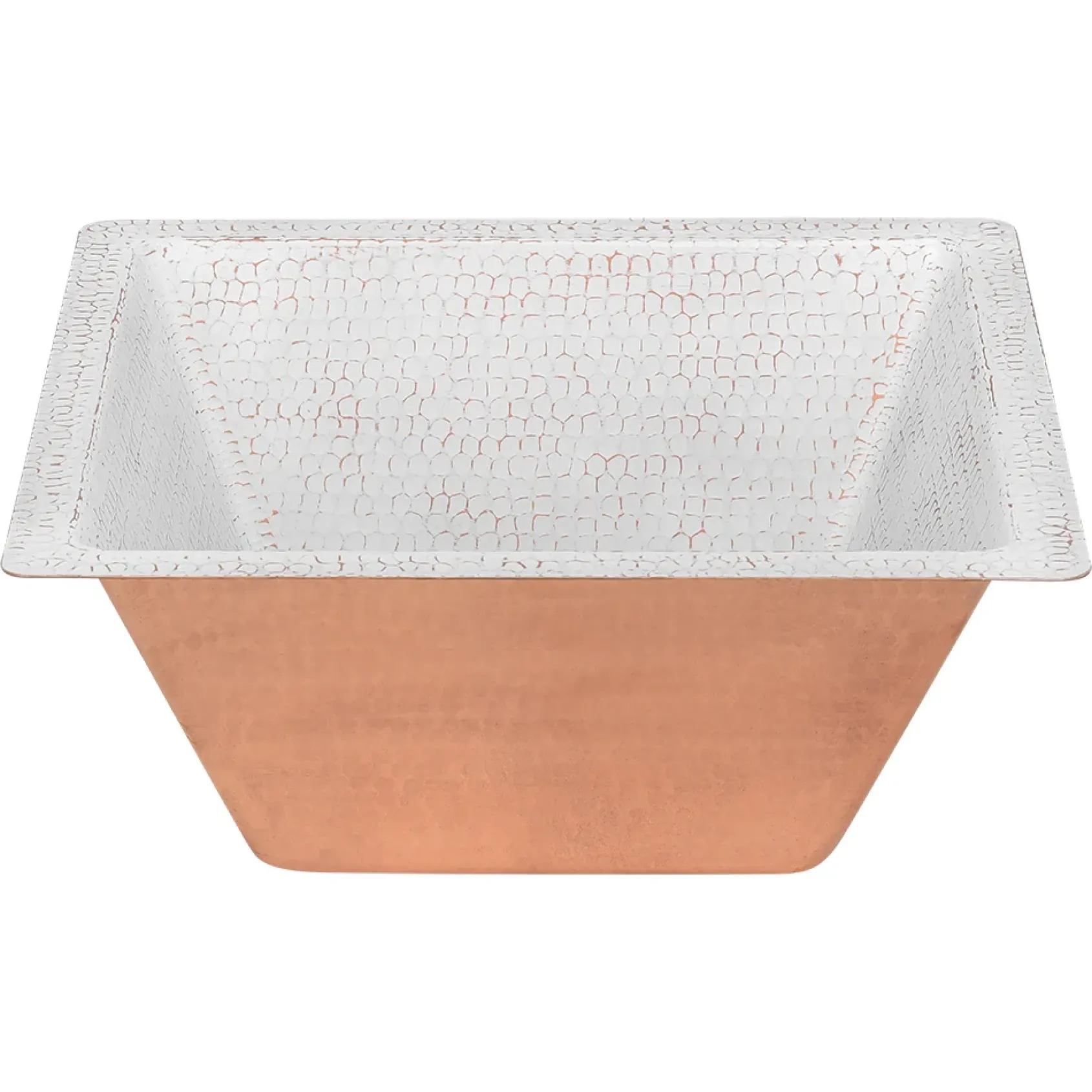 Premier Copper Products 15" Square Copper Bar/Prep Sink, Glazed White, 16 Gauge, BS15WHT2