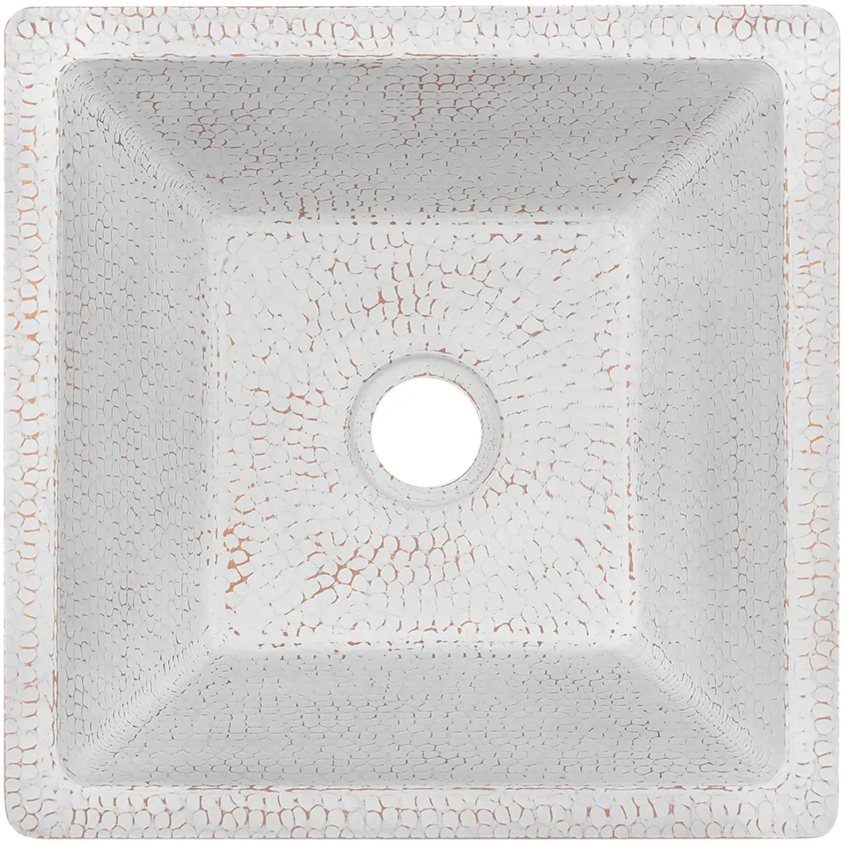 Premier Copper Products 15" Square Copper Bar/Prep Sink, Glazed White, 16 Gauge, BS15WHT2