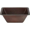 Premier Copper Products 17" Rectangle Copper Bathroom Sink, Oil Rubbed Bronze, LRECDB