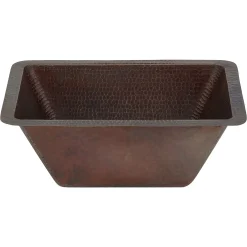 Premier Copper Products 17" Rectangle Copper Bathroom Sink, Oil Rubbed Bronze, LRECDB