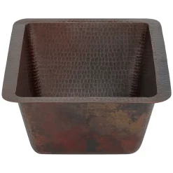 Premier Copper Products 17" Rectangle Copper Bathroom Sink, Oil Rubbed Bronze, LRECDB