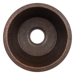 Premier Copper Products 16" Round Terra Firma Copper Bar/Prep Sink, Dark Brown, 10 Gauge, TFBR16DB3