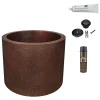 Premier Copper Products 45" Hammered Copper Japanese Style Soaker Bathtub and Drain Package, Oil Rubbed Bronze, BSP5_BTR45DB