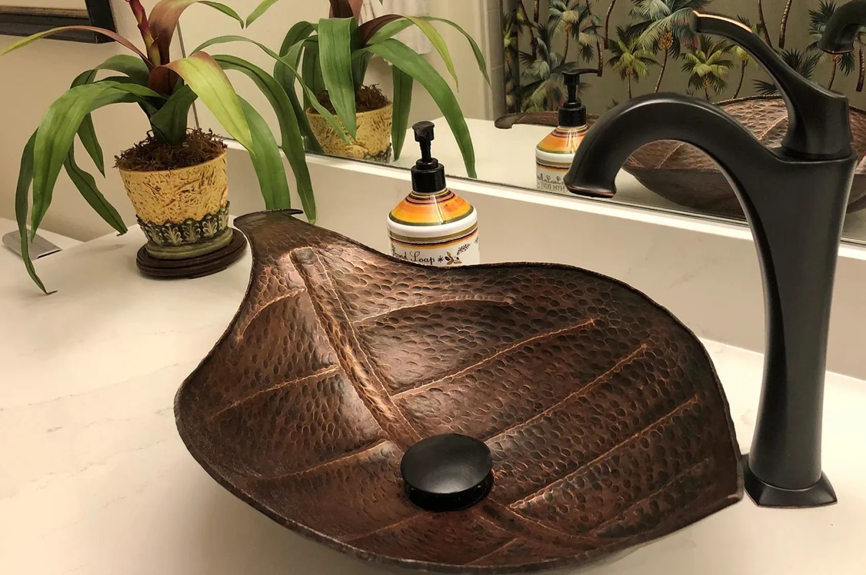 Premier Copper Products 21" Copper Bathroom Sink, Oil Rubbed Bronze, PVLFDB