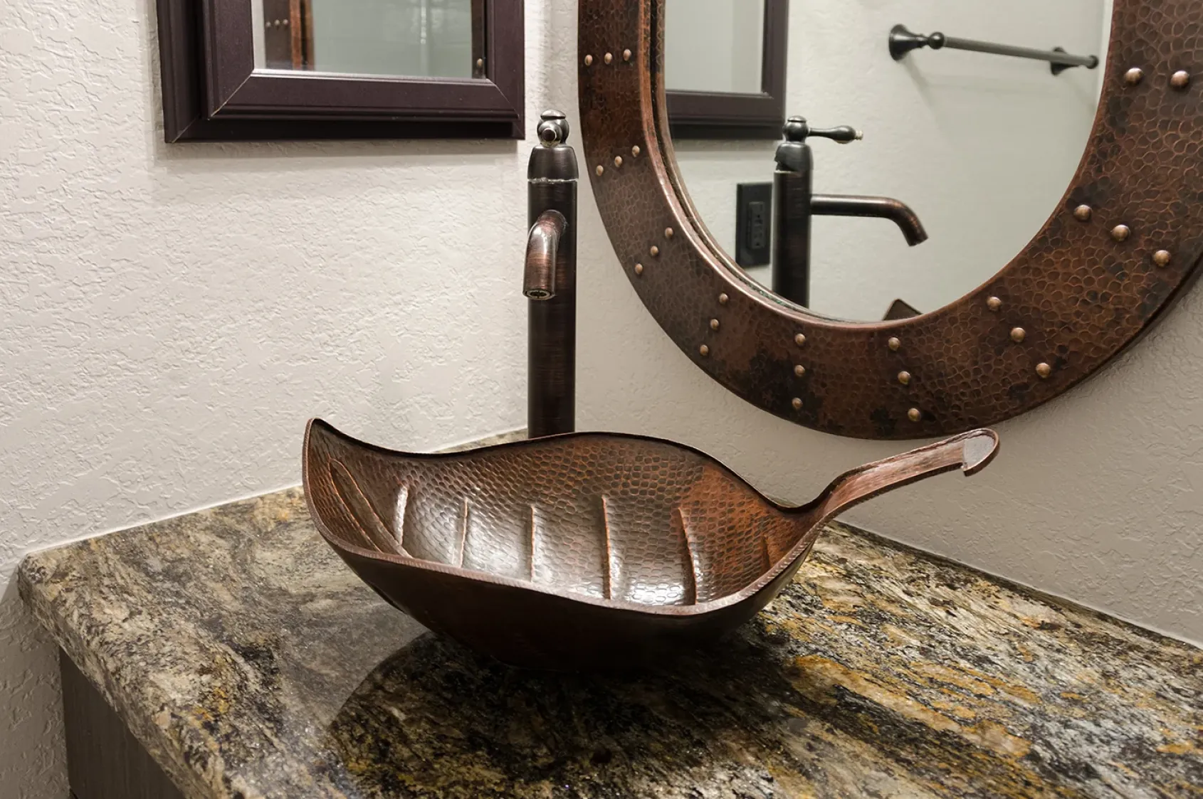 Premier Copper Products 21" Copper Bathroom Sink, Oil Rubbed Bronze, PVLFDB