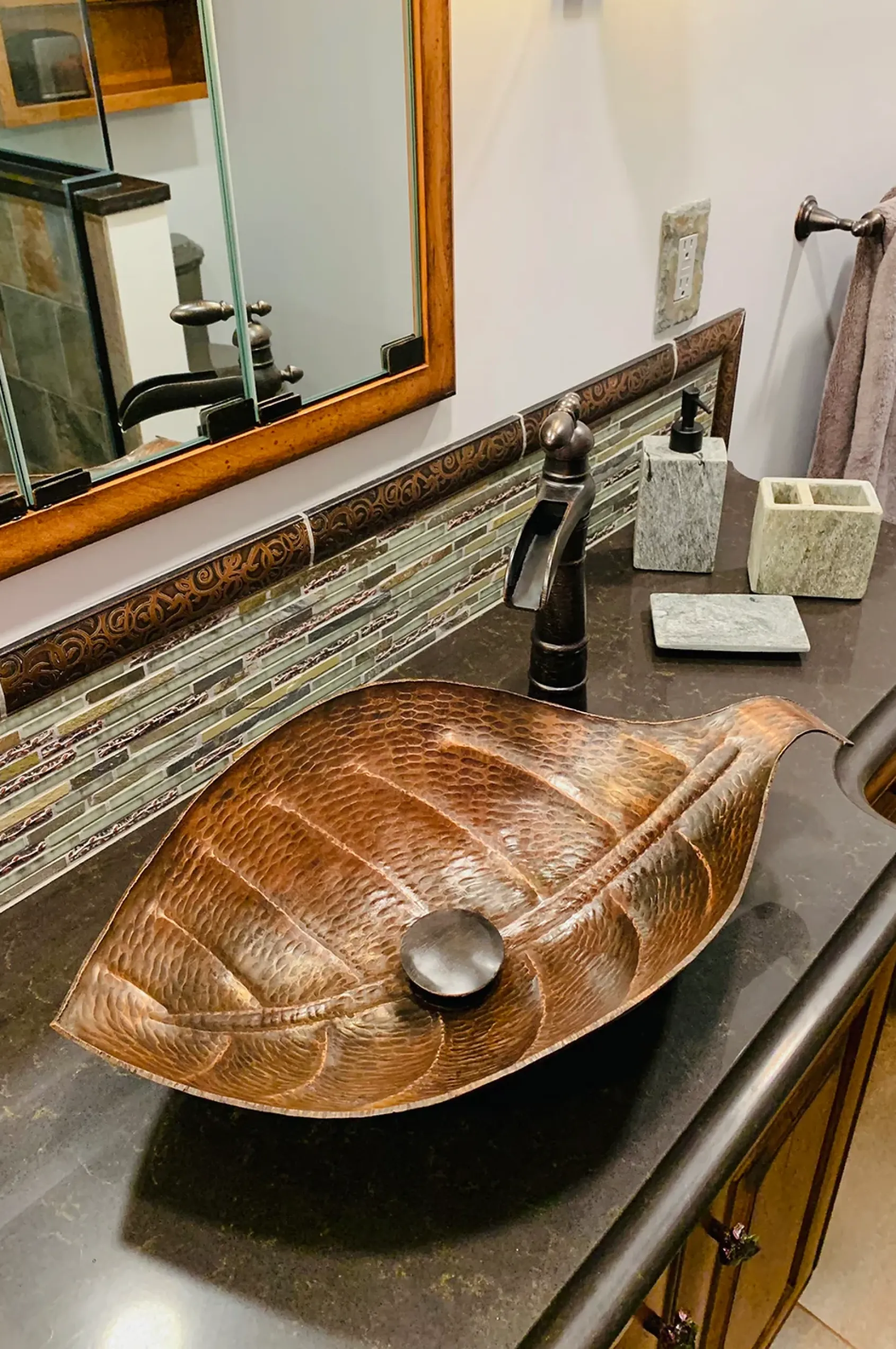 Premier Copper Products 21" Copper Bathroom Sink, Oil Rubbed Bronze, PVLFDB